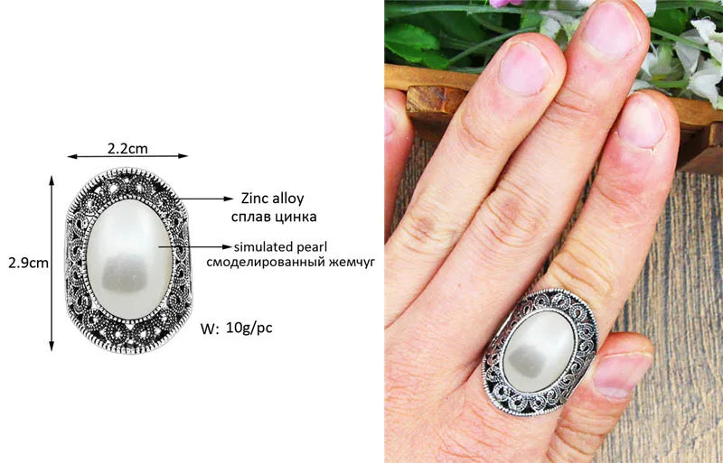 Oval Pearl Ring