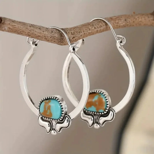 Green Hoopla Earrings