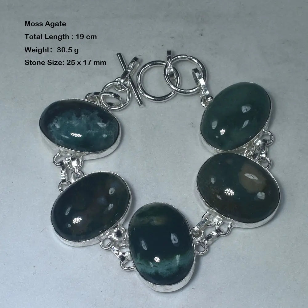 Genuine Pyrite Ruby Apatite Peridot Emerald   Bracelet  Silver  Overlay over Copper