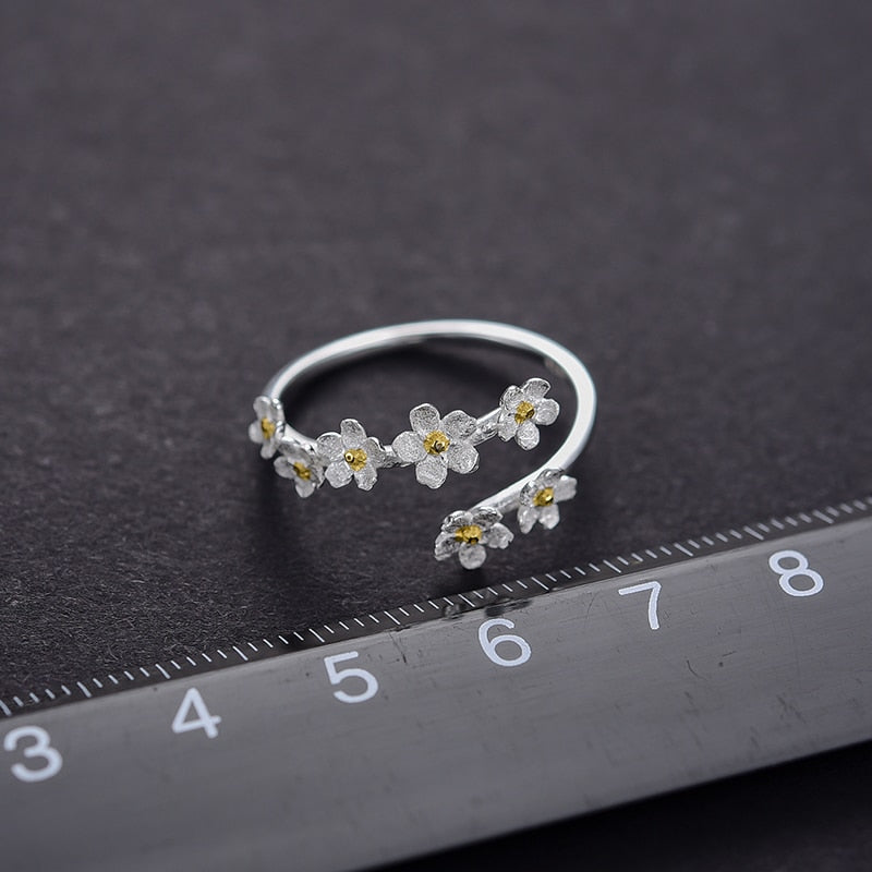 Lotus Fun Delicate Forget-me-not Flower Ring