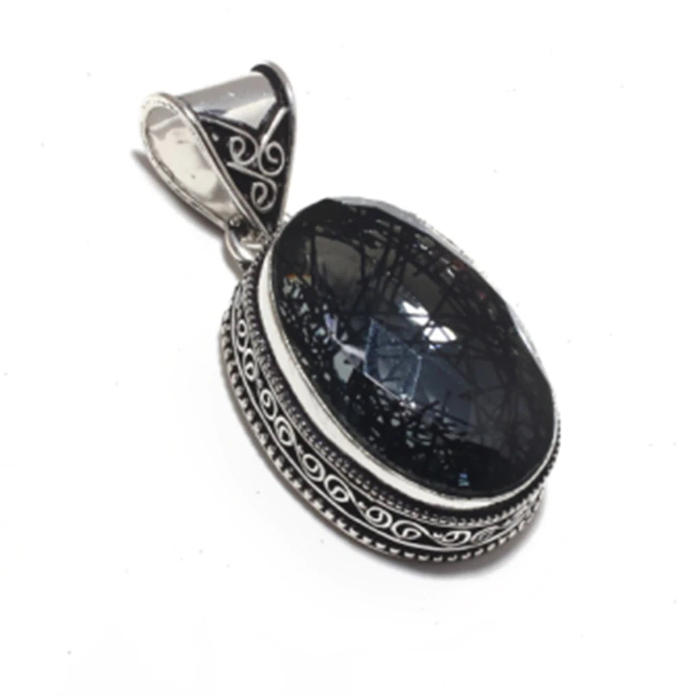 Black Onyx    Bracelet   Silvers Overlay over Copper ,  22.3 cm,