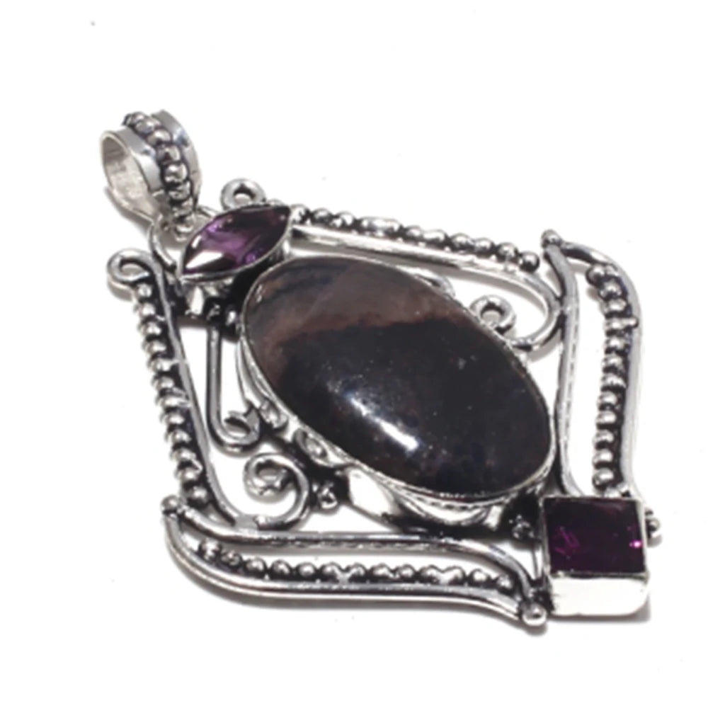 Black Onyx    Bracelet   Silvers Overlay over Copper ,  22.3 cm,