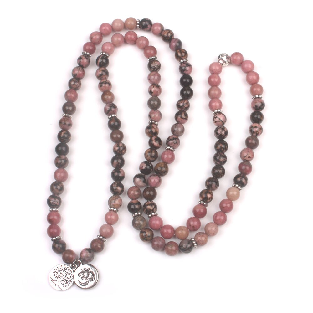 8mm Natural Black Vein Rhodonite Bracelet