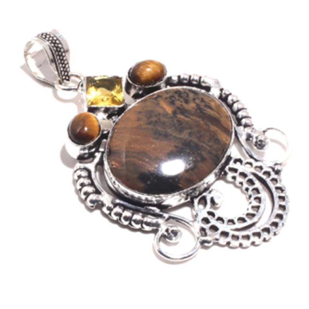 Genuine Tiger Eye   Bracelet  Silvers  Overlay over Copper,  21 cm , B4470