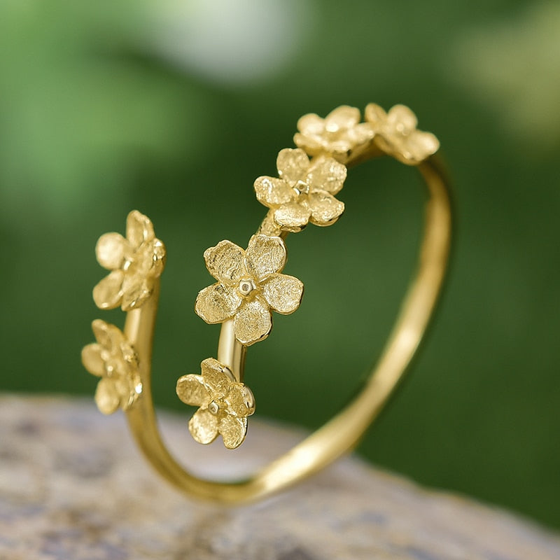 Lotus Fun Delicate Forget-me-not Flower Ring