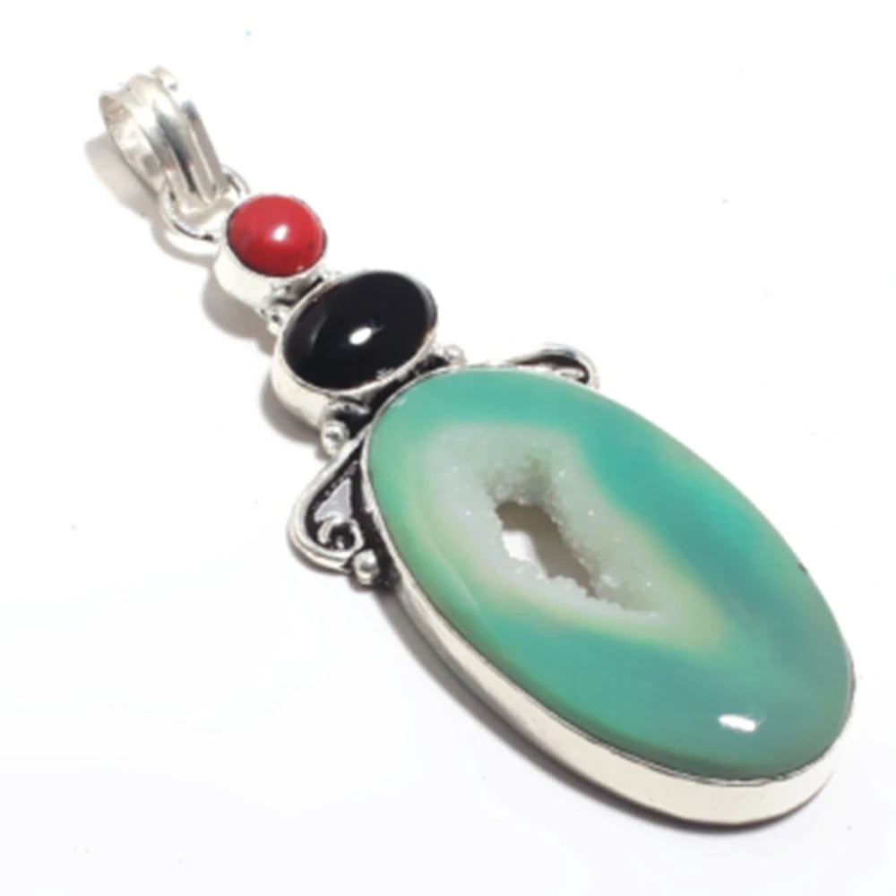 Genuine Turquoise Selenite Black Onyx Coral Shiva Eye Tiger Eye Sunstone Botswana Agate  Bracelet  Silvers Copper
