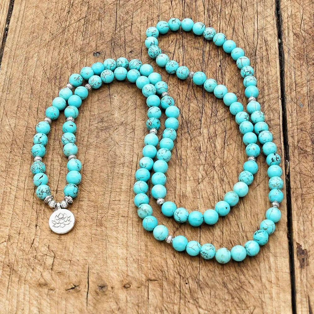 8mm 108 Beads Turquoise Bracelet