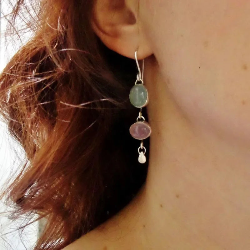 Natural Moonstone Drop Earrings