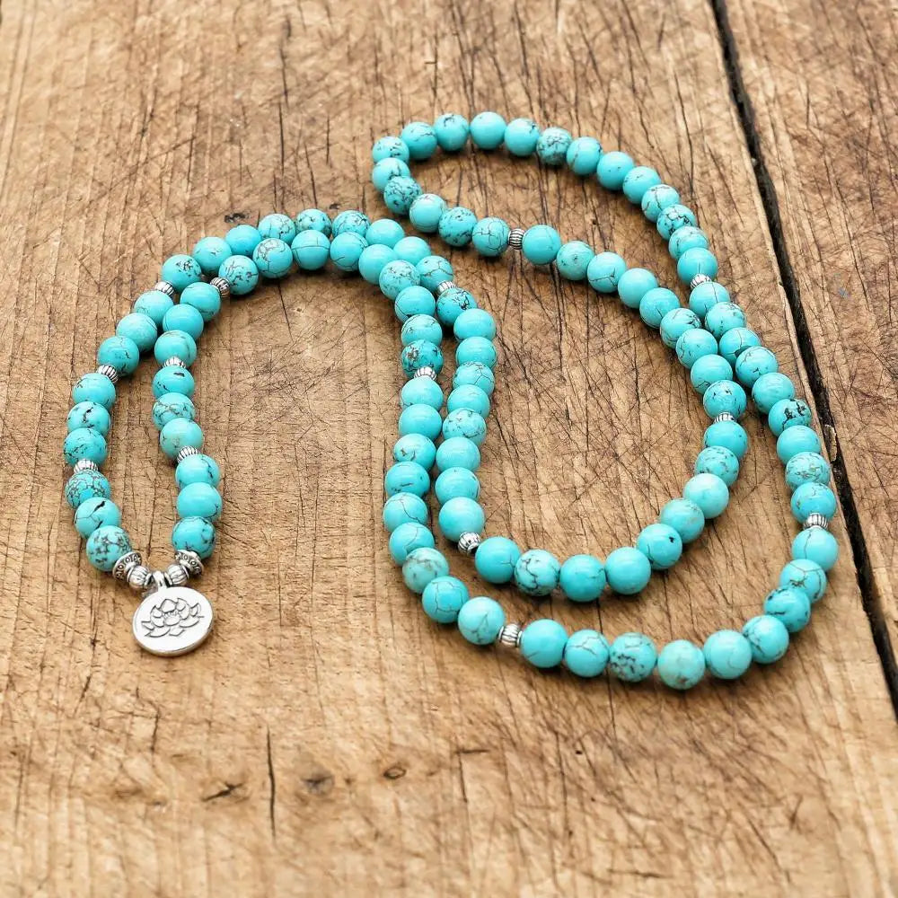 8mm 108 Beads Turquoise Bracelet