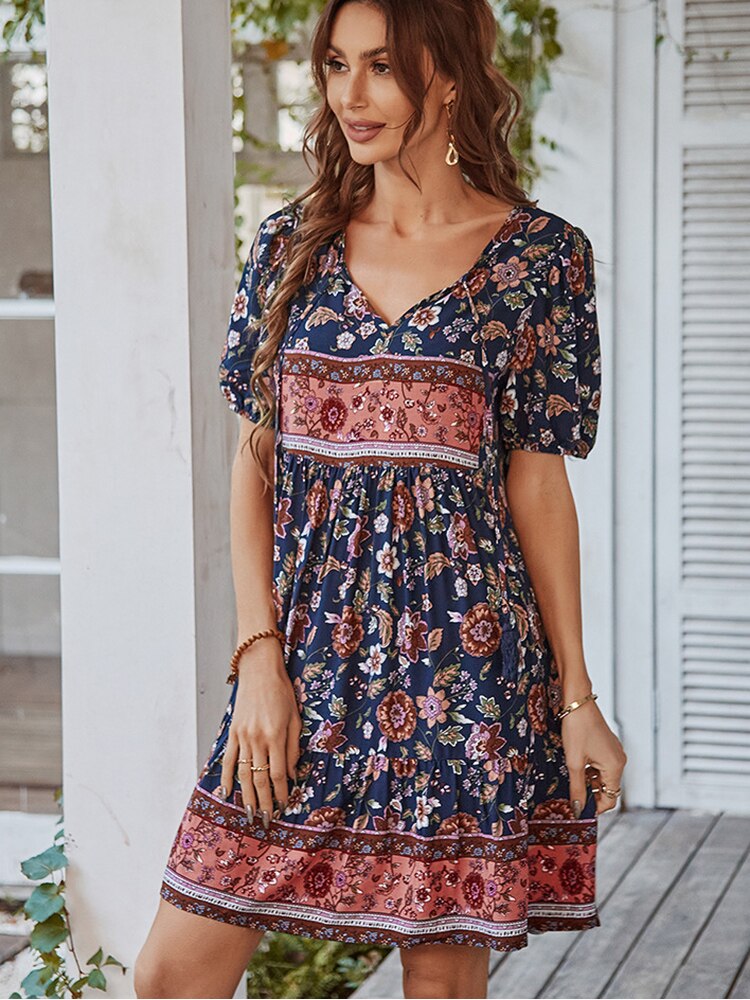 Demi Floral Puff Sleeve Summer Dress