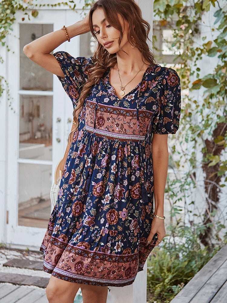 Demi Floral Puff Sleeve Summer Dress